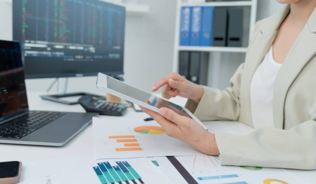 a person using a tablet
